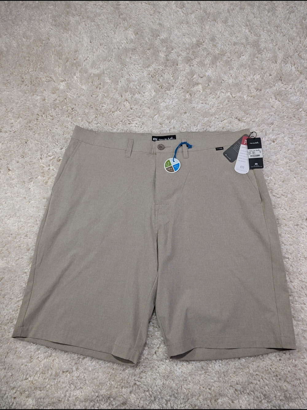 Travis Mathew Flat Front Shorts in Khaki